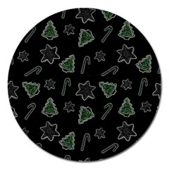 Ginger Cookies Christmas Pattern Magnet 5  (round) by Valentinaart