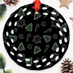 Ginger Cookies Christmas Pattern Ornament (round Filigree) by Valentinaart