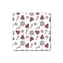 Ginger Cookies Christmas Pattern Square Magnet by Valentinaart