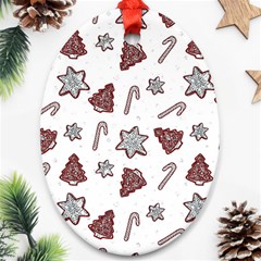 Ginger Cookies Christmas Pattern Oval Ornament (two Sides)