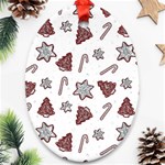 Ginger cookies Christmas pattern Oval Ornament (Two Sides) Front