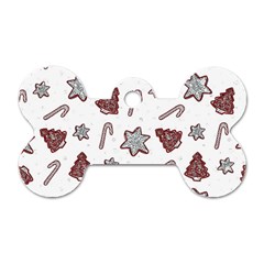 Ginger Cookies Christmas Pattern Dog Tag Bone (two Sides)