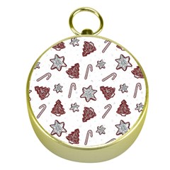 Ginger Cookies Christmas Pattern Gold Compasses by Valentinaart