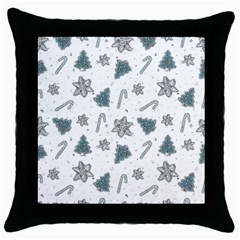 Ginger Cookies Christmas Pattern Throw Pillow Case (black) by Valentinaart