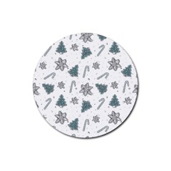 Ginger Cookies Christmas Pattern Rubber Round Coaster (4 Pack)  by Valentinaart