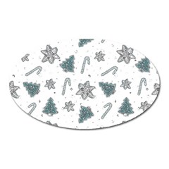 Ginger Cookies Christmas Pattern Oval Magnet by Valentinaart