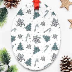 Ginger Cookies Christmas Pattern Oval Ornament (two Sides) by Valentinaart