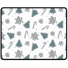 Ginger Cookies Christmas Pattern Double Sided Fleece Blanket (medium)  by Valentinaart