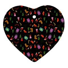 Christmas Pattern Ornament (heart) by Valentinaart