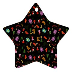 Christmas Pattern Star Ornament (two Sides) by Valentinaart