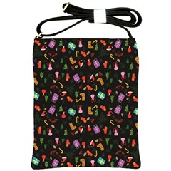 Christmas Pattern Shoulder Sling Bags by Valentinaart