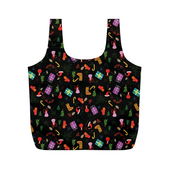 Christmas pattern Full Print Recycle Bags (M) 