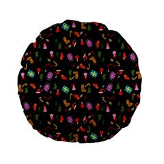 Christmas Pattern Standard 15  Premium Flano Round Cushions by Valentinaart