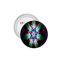 Colorful Fractal Flower Star Green Purple 1 75  Buttons