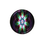 Colorful Fractal Flower Star Green Purple Hat Clip Ball Marker Front