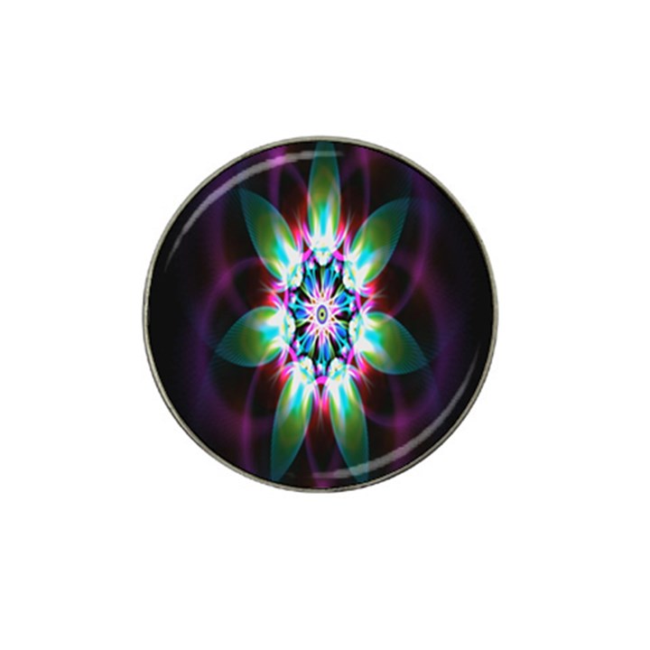 Colorful Fractal Flower Star Green Purple Hat Clip Ball Marker