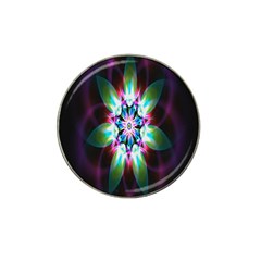 Colorful Fractal Flower Star Green Purple Hat Clip Ball Marker (4 Pack)