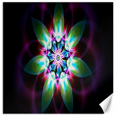 Colorful Fractal Flower Star Green Purple Canvas 12  X 12   by Mariart