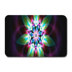 Colorful Fractal Flower Star Green Purple Plate Mats