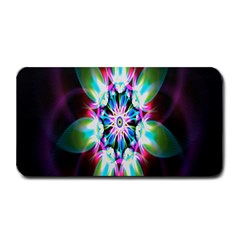 Colorful Fractal Flower Star Green Purple Medium Bar Mats by Mariart