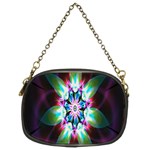 Colorful Fractal Flower Star Green Purple Chain Purses (Two Sides)  Front