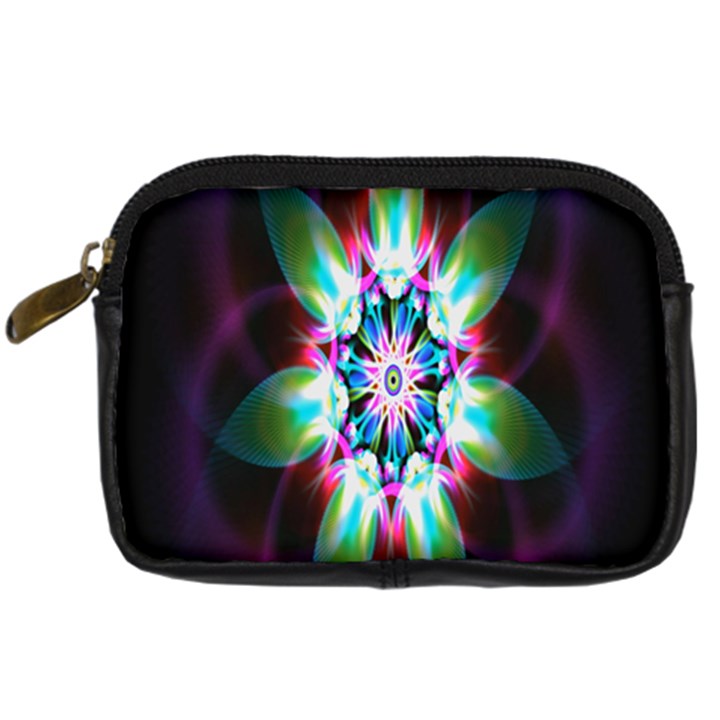 Colorful Fractal Flower Star Green Purple Digital Camera Cases