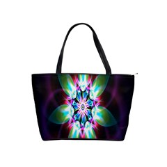 Colorful Fractal Flower Star Green Purple Shoulder Handbags