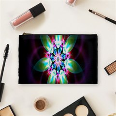 Colorful Fractal Flower Star Green Purple Cosmetic Bag (medium) 