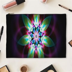 Colorful Fractal Flower Star Green Purple Cosmetic Bag (xl) by Mariart