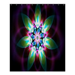 Colorful Fractal Flower Star Green Purple Shower Curtain 60  X 72  (medium)  by Mariart