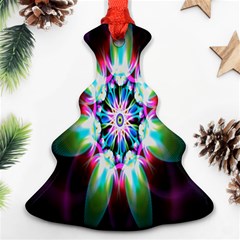 Colorful Fractal Flower Star Green Purple Christmas Tree Ornament (two Sides) by Mariart