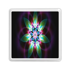 Colorful Fractal Flower Star Green Purple Memory Card Reader (square) 