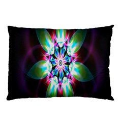 Colorful Fractal Flower Star Green Purple Pillow Case (two Sides) by Mariart