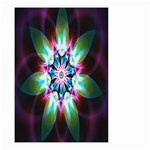 Colorful Fractal Flower Star Green Purple Small Garden Flag (Two Sides) Front