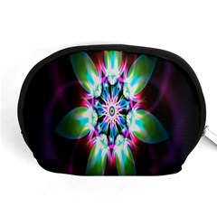 Colorful Fractal Flower Star Green Purple Accessory Pouches (medium) 