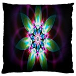 Colorful Fractal Flower Star Green Purple Standard Flano Cushion Case (One Side) Front