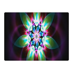 Colorful Fractal Flower Star Green Purple Double Sided Flano Blanket (mini)  by Mariart