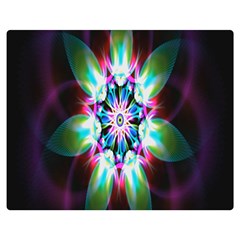 Colorful Fractal Flower Star Green Purple Double Sided Flano Blanket (medium)  by Mariart