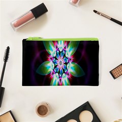 Colorful Fractal Flower Star Green Purple Cosmetic Bag (xs)