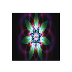 Colorful Fractal Flower Star Green Purple Satin Bandana Scarf by Mariart