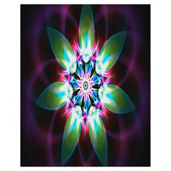 Colorful Fractal Flower Star Green Purple Drawstring Bag (small) by Mariart