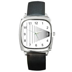 Fence Line Black Square Metal Watch by Mariart