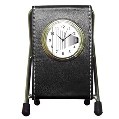 Fence Line Black Pen Holder Desk Clocks