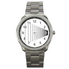 Fence Line Black Sport Metal Watch by Mariart