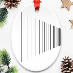 Fence Line Black Oval Ornament (two Sides) by Mariart