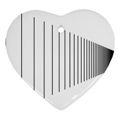 Fence Line Black Heart Ornament (two Sides) by Mariart