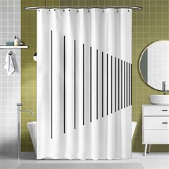 Fence Line Black Shower Curtain 48  X 72  (small)  by Mariart