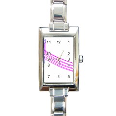 Electricty Power Pole Blue Pink Rectangle Italian Charm Watch by Mariart