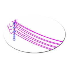 Electricty Power Pole Blue Pink Oval Magnet