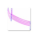 Electricty Power Pole Blue Pink Square Magnet Front